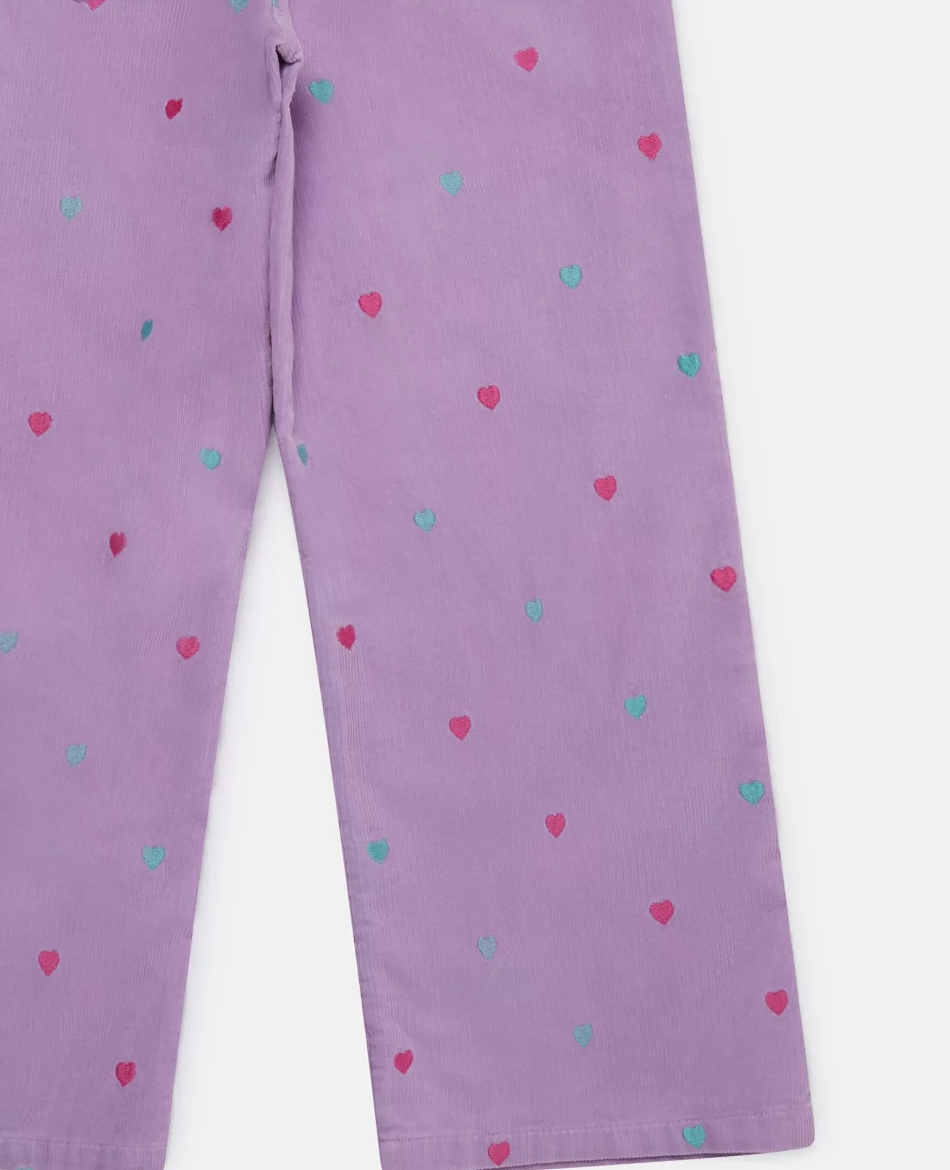 Heart Embroidery Wide Leg Jeans