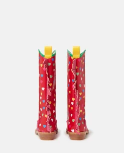 Heart Print Fringed Cowboy Boots