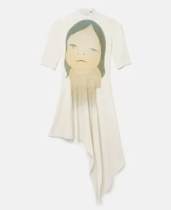 In The White Room Print Asymmetric Dress