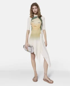 In The White Room Print Asymmetric Dress