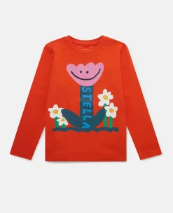 Langarmshirt Mit Smiling Flower Motiv