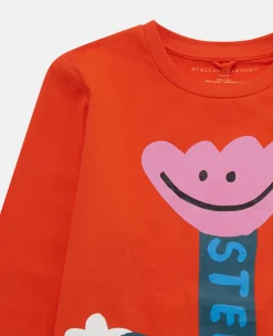 Langarmshirt Mit Smiling Flower Motiv