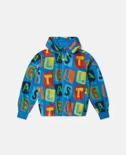 Letter Blocks Print Hooded Jacket