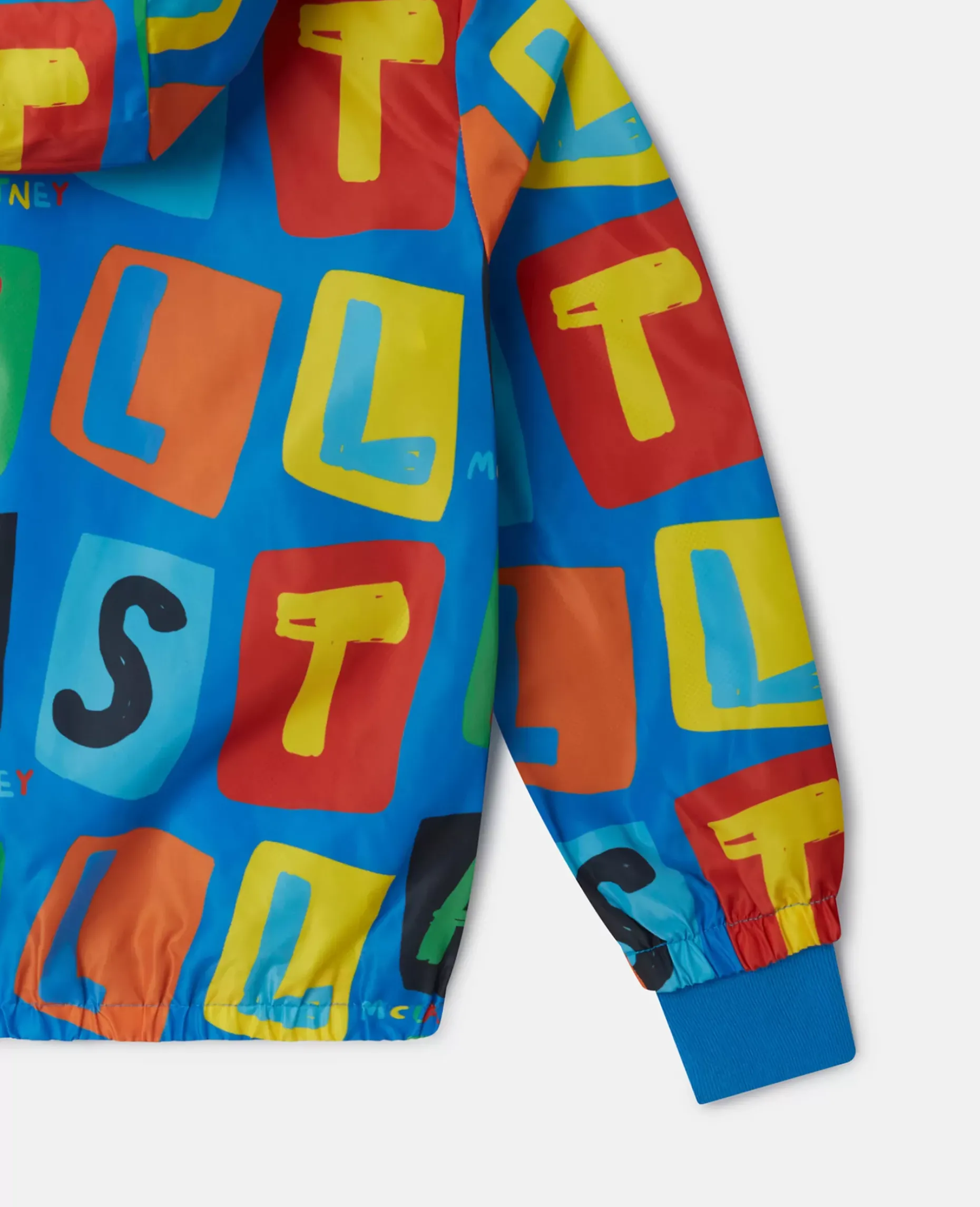 Letter Blocks Print Hooded Jacket