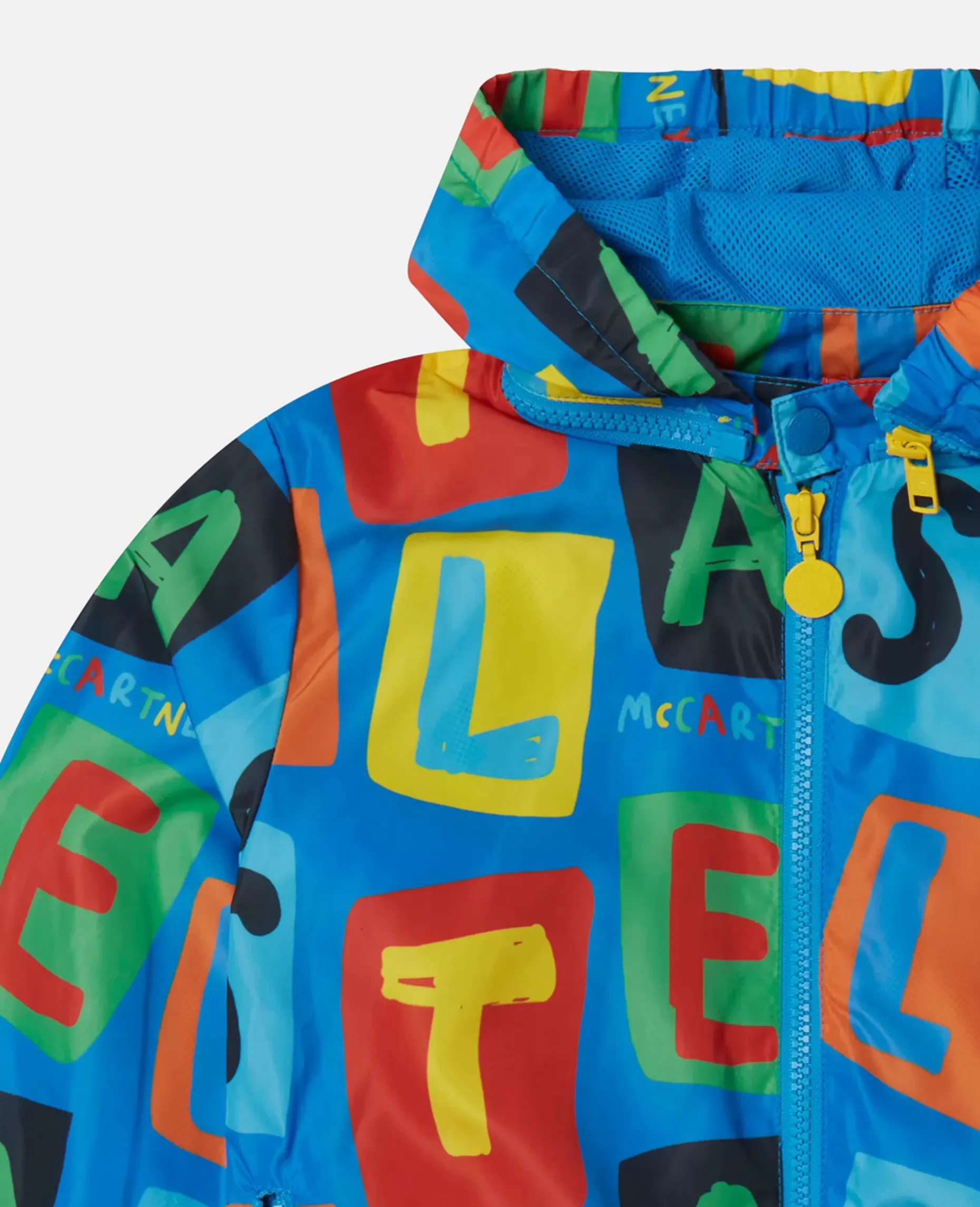 Letter Blocks Print Hooded Jacket