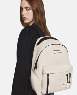 Little Black Bunny Print Backpack