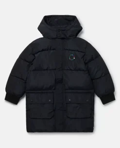 Logo Reversible Long Puffer Coat