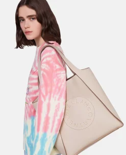 Logo Studded Grainy Alter Mat Square Tote Bag