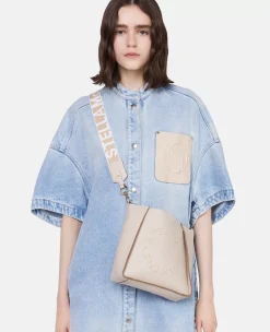 Logo Studded Grainy Alter Mat Shoulder Bag
