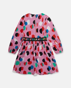Logo Tape Dot Print Dress