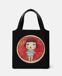 Lonesome Puppy Print Cotton Canvas Tote Bag