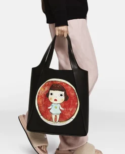 Lonesome Puppy Print Cotton Canvas Tote Bag