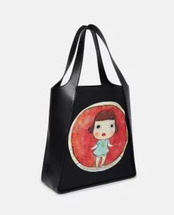 Lonesome Puppy Print Cotton Canvas Tote Bag