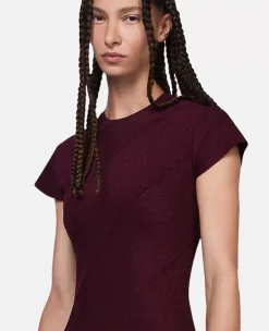 Lurex Rib Knit Midi Dress