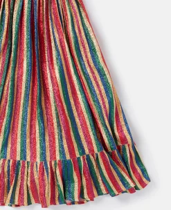 Metallic Rainbow Stripe Dress