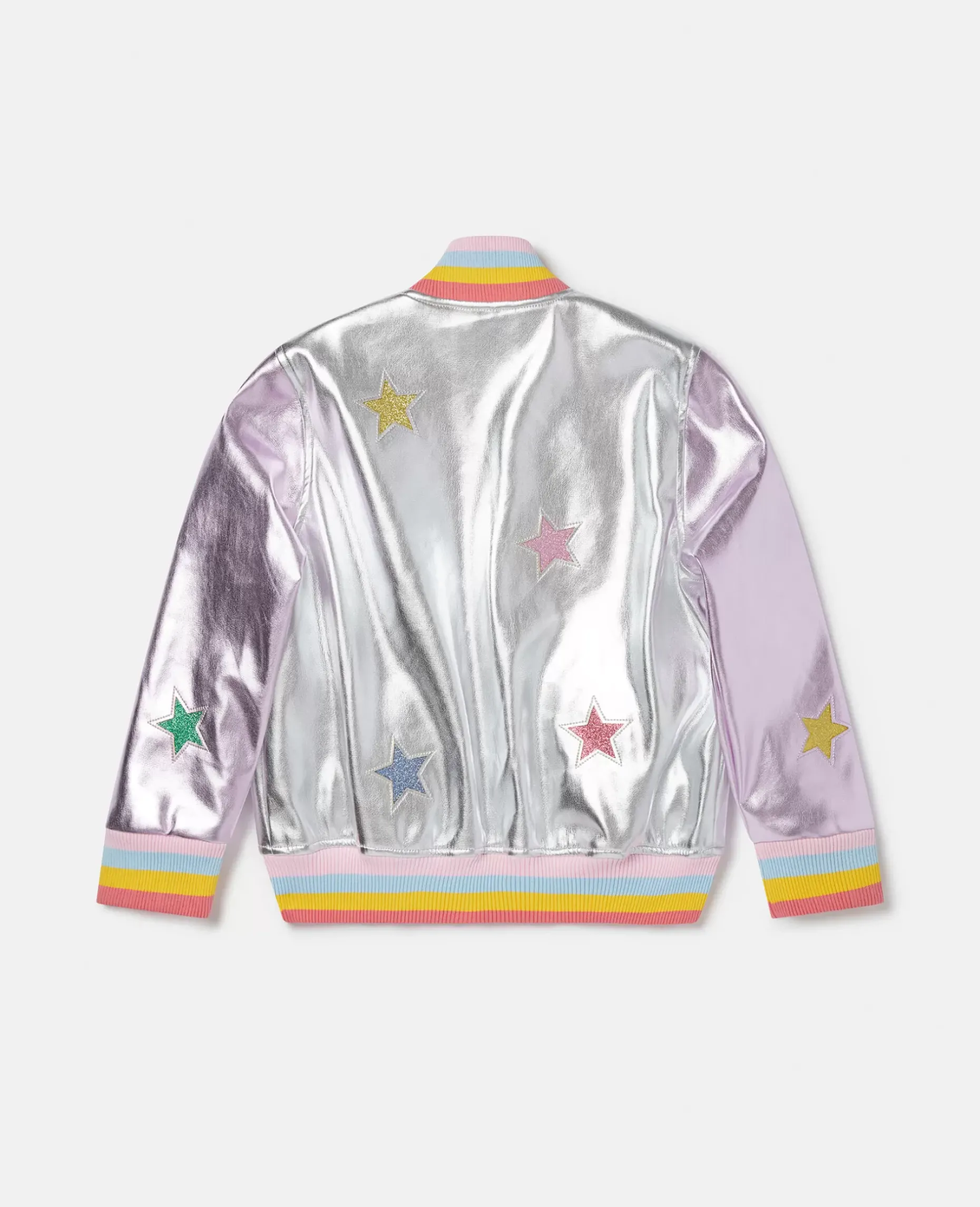 Metallic Star Applique Bomber Jacket