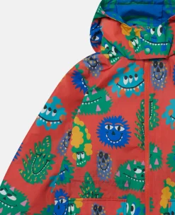 Monster Face Print Hooded Raincoat