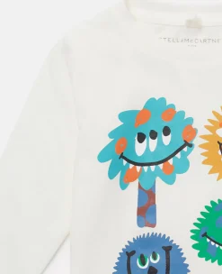 Monster Face Print Long Sleeve T-Shirt