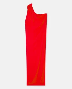 One-Shoulder Scarf Maxi Dress