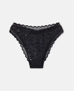 Patchwork Lace High Leg Bikini Briefs