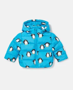 Penguin Print Puffer Coat