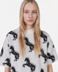 Pixel Horse Jacquard T-Shirt
