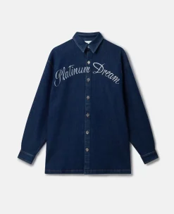 Platinum Dream Embroidered Oversized Denim Shirt