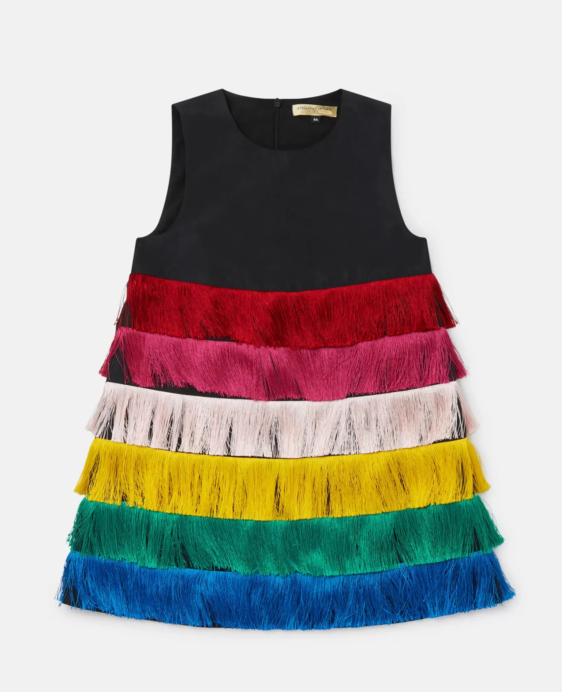 Rainbow Fringed Sleeveless Dress