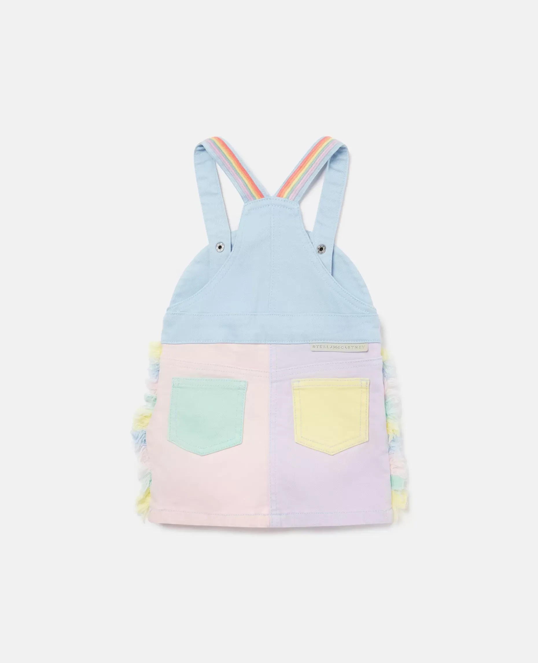 Rainbow Patchwork Dungaree Dress