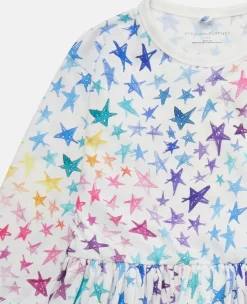Rainbow Star Doodle Skater Dress