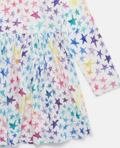 Rainbow Star Doodle Skater Dress