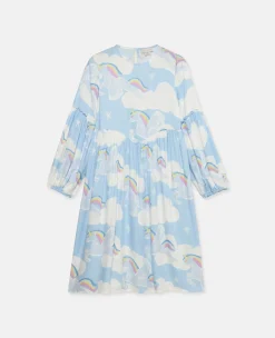 Rainbow Unicorn Cloud Print Skater Dress