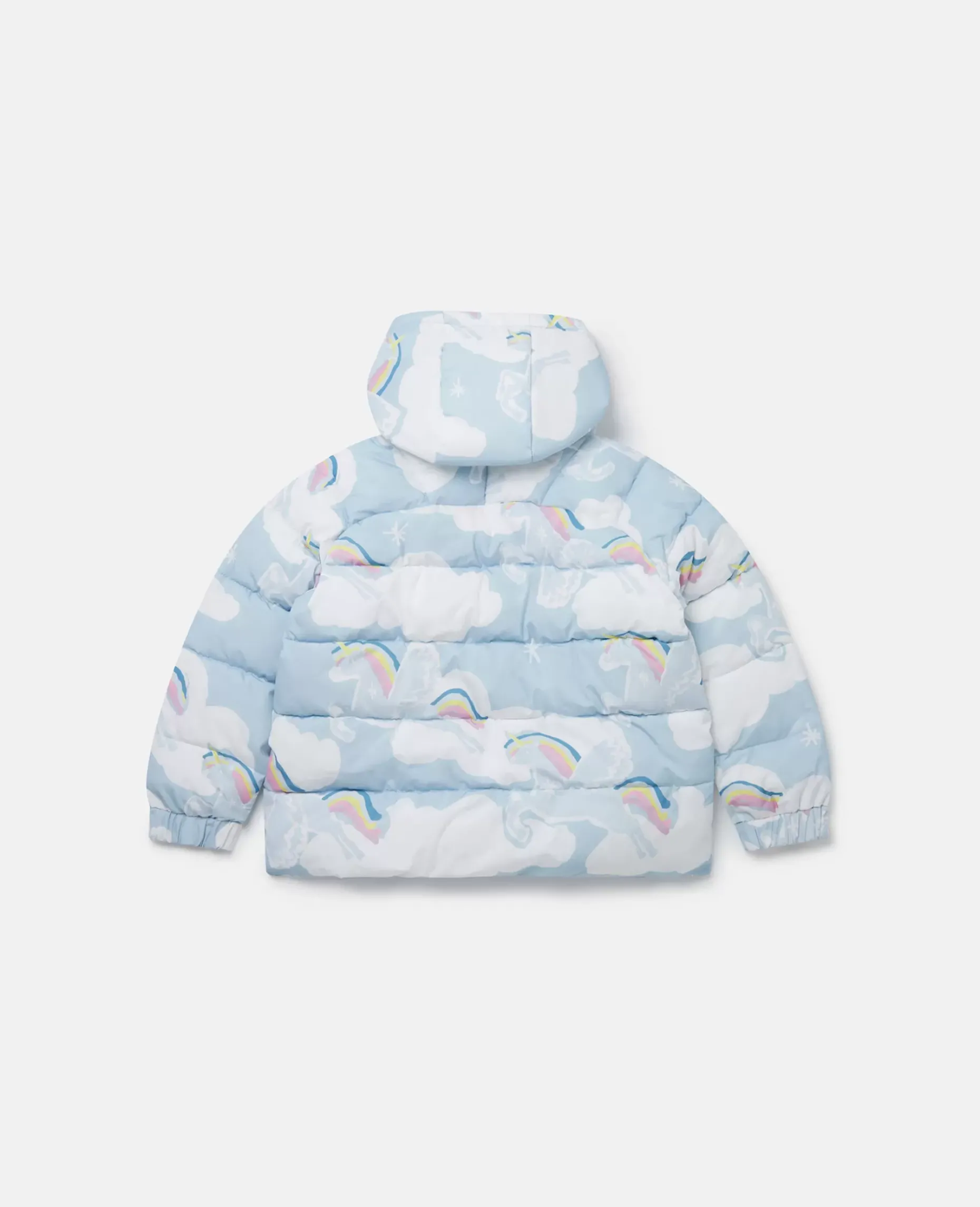 Rainbow Unicorn Cloud Print Puffer Coat
