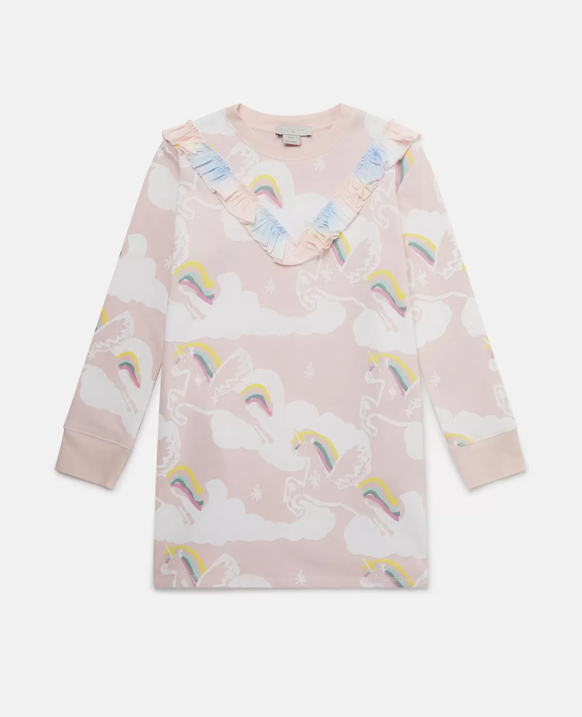 Rainbow Unicorn Cloud Print Sweater Dress