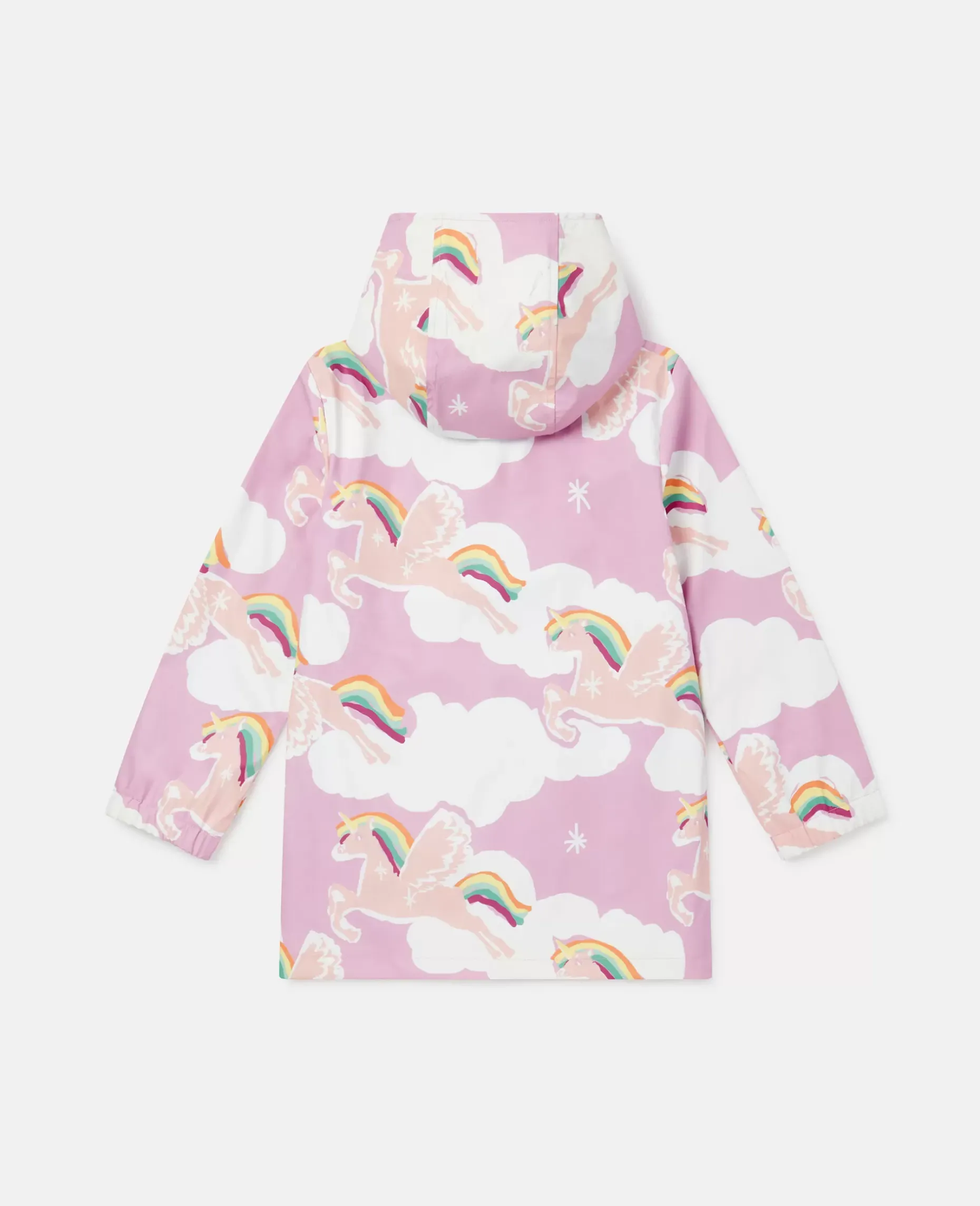 Rainbow Unicorn Cloud Print Hooded Raincoat