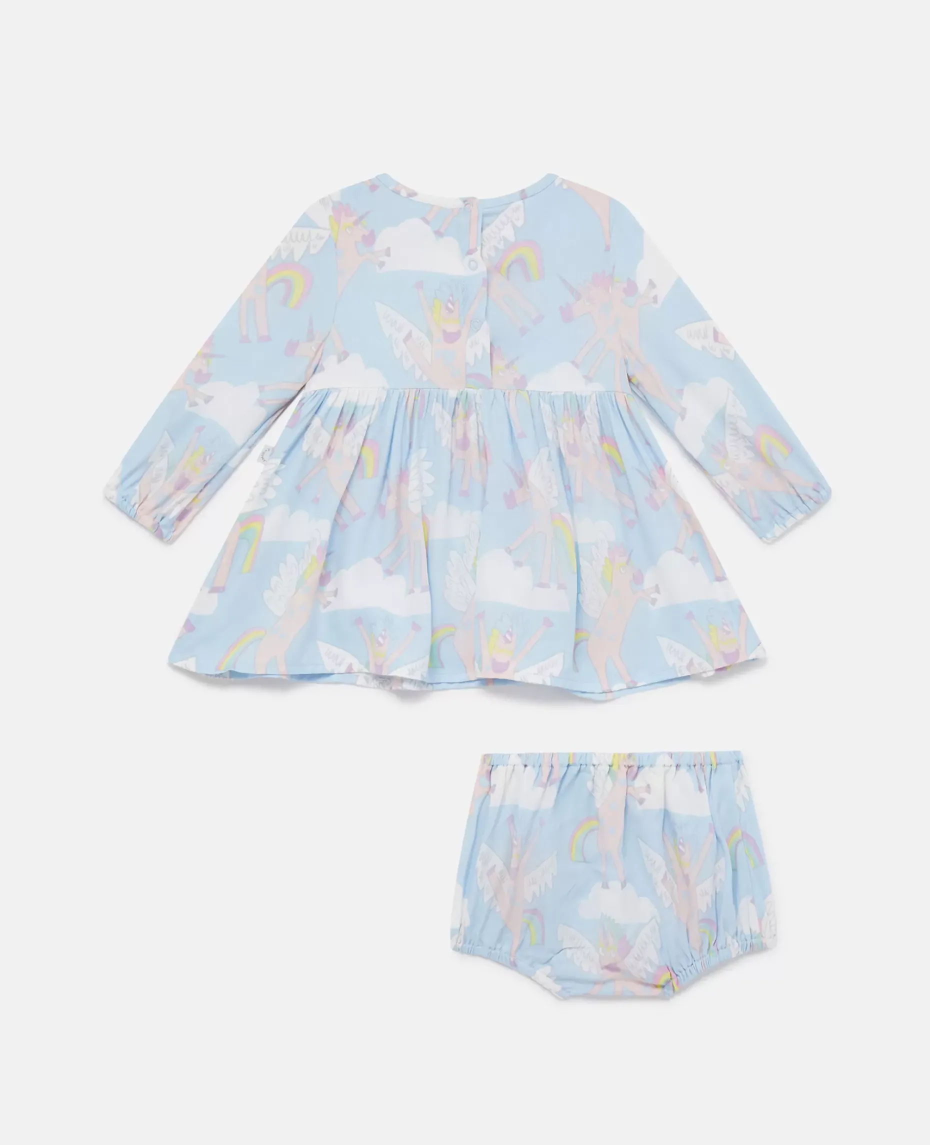 Rainbow Unicorn Print Dress And Bloomers Set