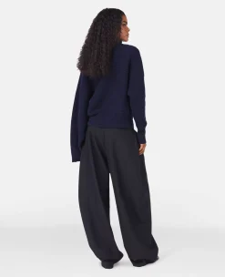 Rib-Knit Regenerated Cashmere Cape Jumper