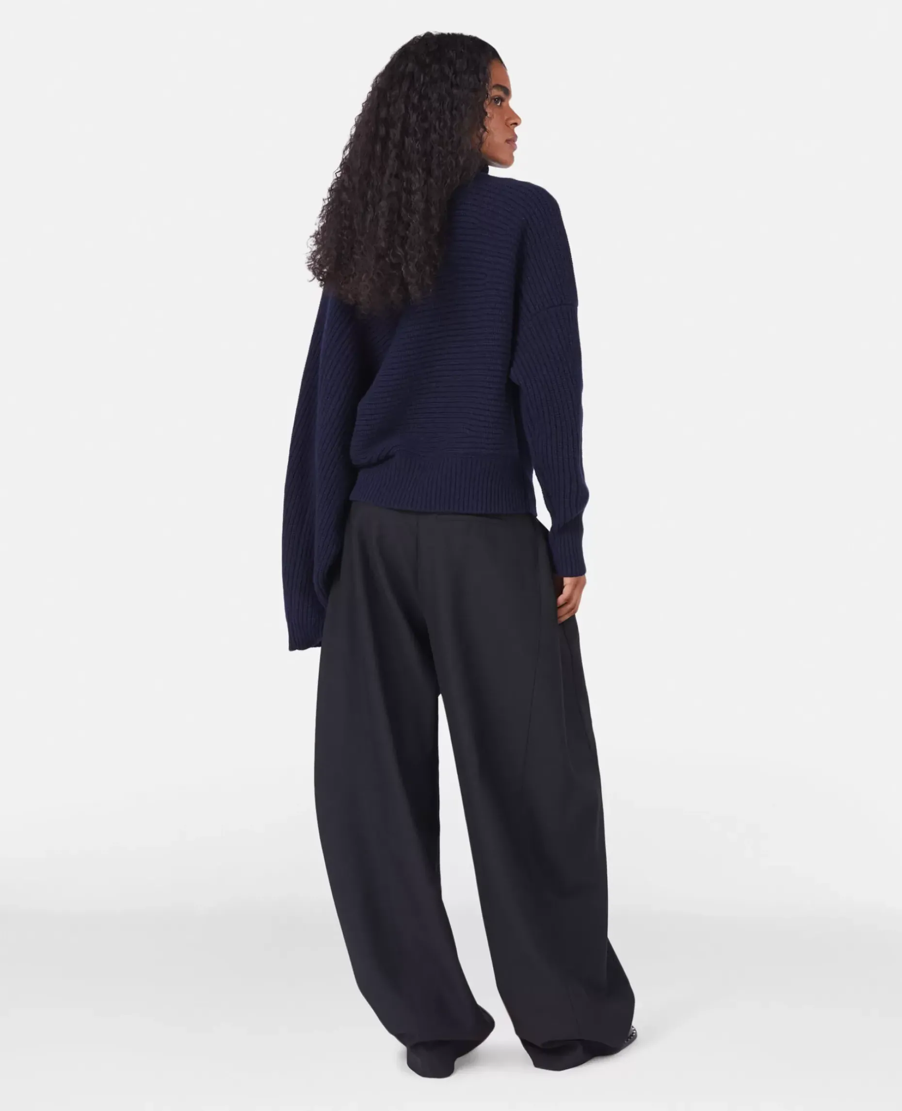 Rib-Knit Regenerated Cashmere Cape Jumper