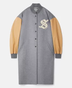S' Letterman Bomber Long Coat