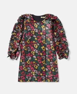 Scribbled Heart Print Dress