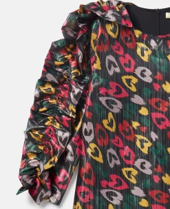 Scribbled Heart Print Dress