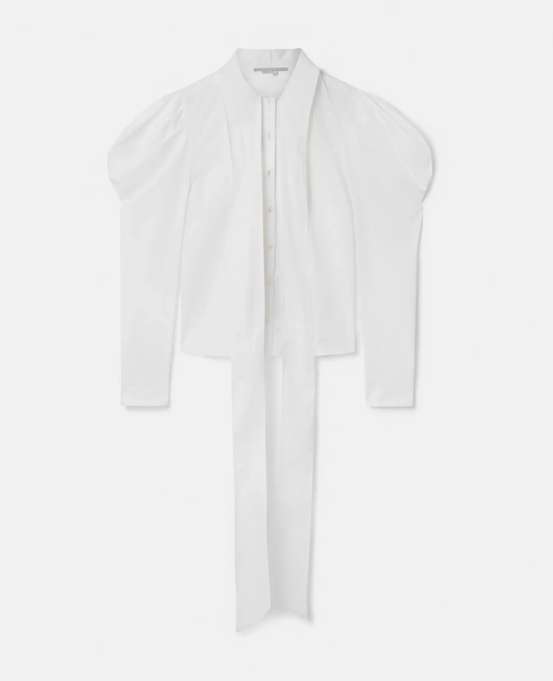Sculptural Puff Sleeve Pussybow Shirt
