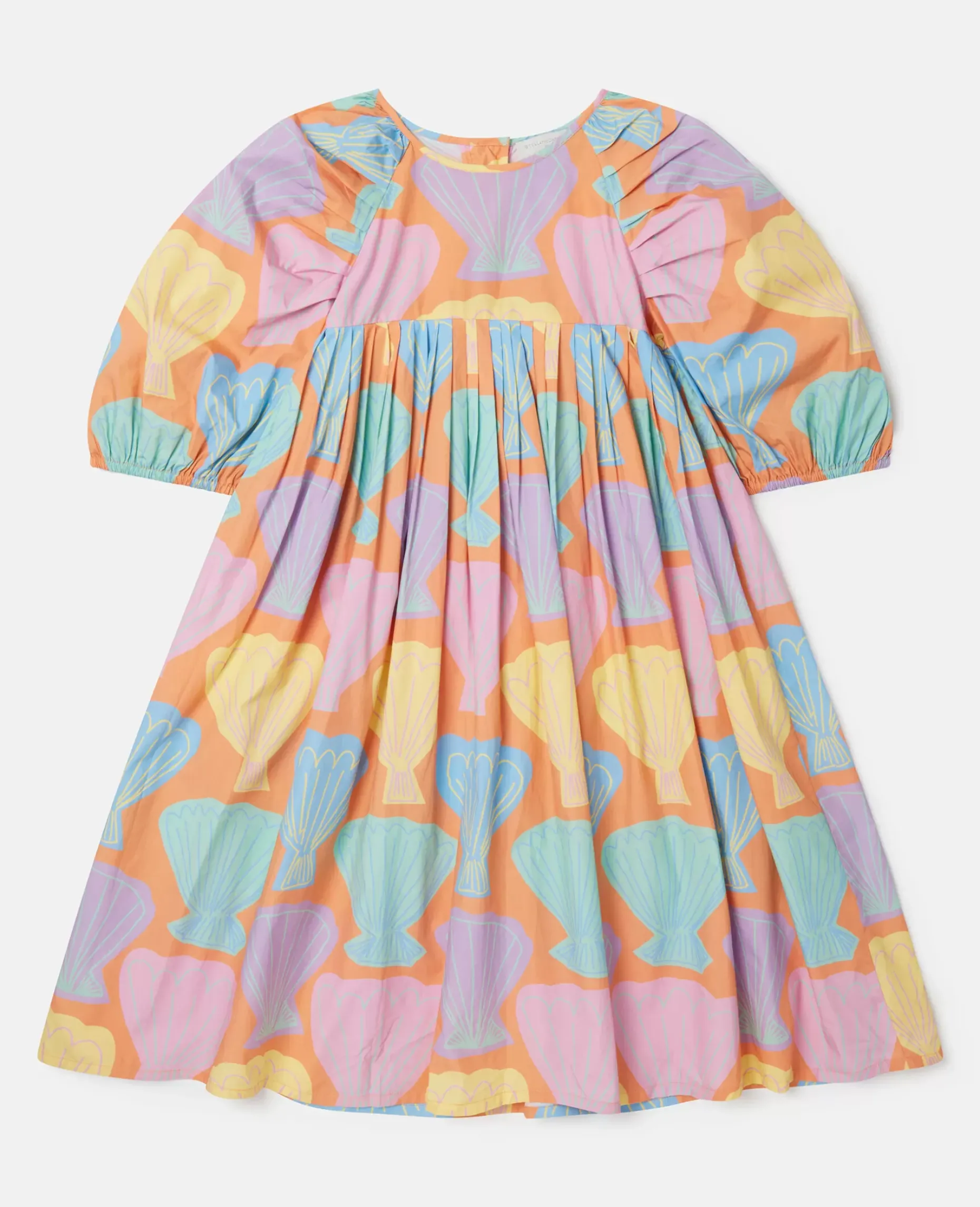 Seashell Print Puff Sleeve Dress