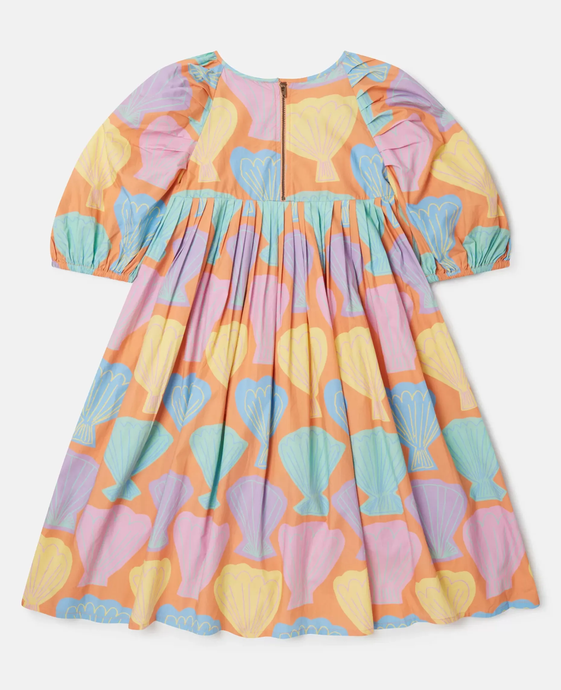 Seashell Print Puff Sleeve Dress