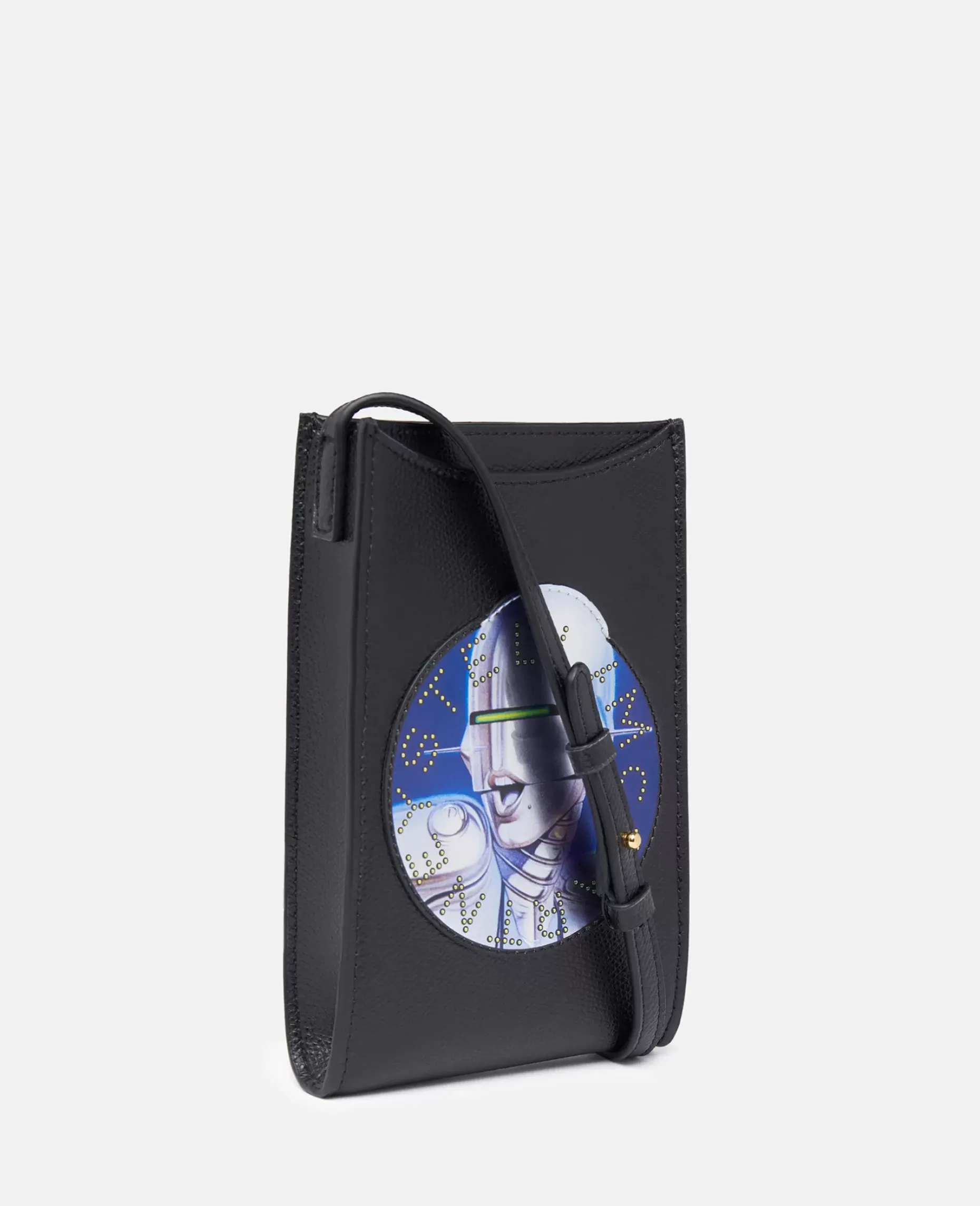 Sexy Robot Graphic Grained-Texture Shoulder Bag