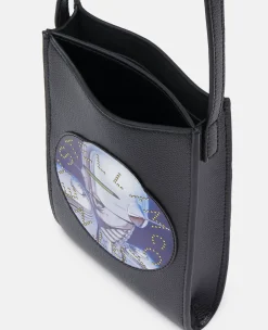 Sexy Robot Graphic Grained-Texture Shoulder Bag
