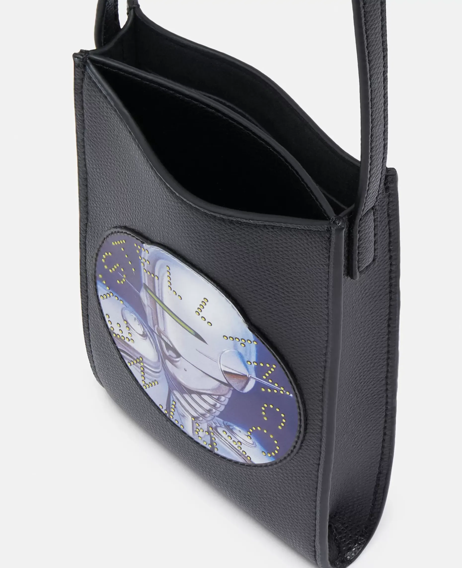 Sexy Robot Graphic Grained-Texture Shoulder Bag