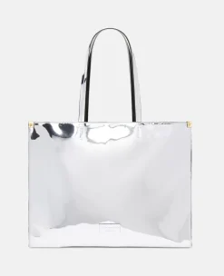 Sexy Robot Graphic Mirrored Chrome-Effect Tote Bag