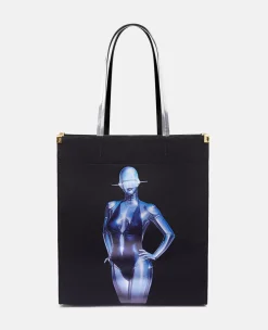 Sexy Robot Graphic Organic Cotton Canvas Tote Bag