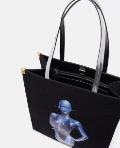 Sexy Robot Graphic Organic Cotton Canvas Tote Bag